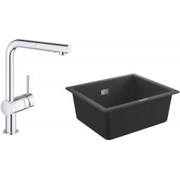 Zestaw Grohe K700 zlewozmywak 53,3x45,7 cm z baterią kuchenną Minta chrom (31654AP0, 30274000)