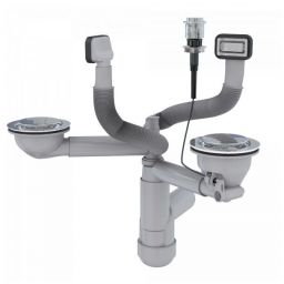 Alveus syfon zlewozmywakowy 114-PP-2x podwójny Push Pop-Up syfon 1123353