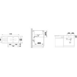 Blanco Sona 8 S zlewozmywak 116x50 cm z Silgranit PuraDur biały 519701