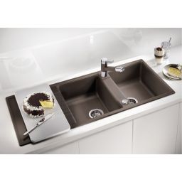 Blanco Zia 8 S zlewozmywak 116x50 cm z Silgranit PuraDur kawowy 515602