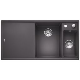 Blanco Axia III 6 S zlewozmywak 100x51 cm z Silgranit PuraDur prawy ze szklaną deską szarość skały 523473