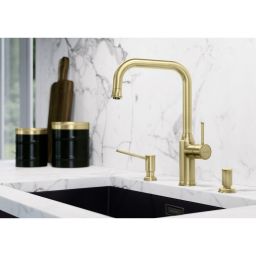 Blanco Livia-S bateria kuchenna stojąca z wyciąganą wylewką złoty satynowy 526687