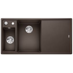 Blanco Axia III 6 S zlewozmywak 100x51 cm z Silgranit PuraDur lewy ze szklaną deską kawowy 524662