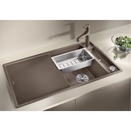 Blanco Axia III 5 S zlewozmywak 91,5x51 cm z Silgranit PuraDur ze szklaną deską czarny 525844