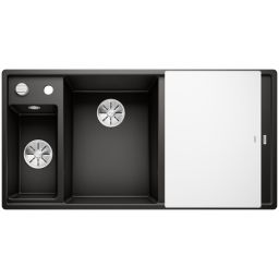 Blanco Axia III 6 S zlewozmywak 100x51 cm Silgranit PuraDur lewy ze szklaną deską czarny 525848