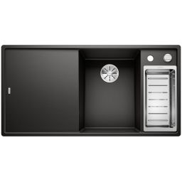 Blanco Axia III 6 S zlewozmywak 100x51 cm z Silgranit PuraDur prawy ze szklaną deską czarny 525850