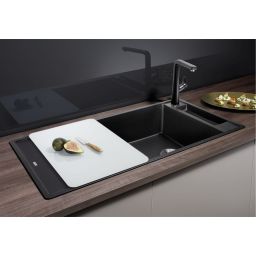 Blanco Axia III XL 6 S zlewozmywak 100x51 cm z Silgranit PuraDur ze szklaną deską czarny 525857