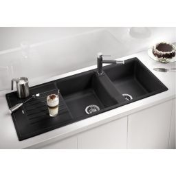 Blanco Zia 8 S zlewozmywak 116x50 cm Silgranit czarny 526027