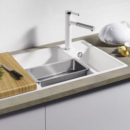 Blanco Axia III 6 S zlewozmywak 100x51 cm z Silgranit PuraDur lewy czarny 525849