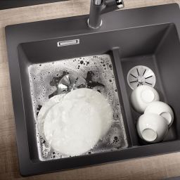 Blanco Pleon 6 Split zlewozmywak 61,5x51 cm z Silgranit PuraDur czarny 525955