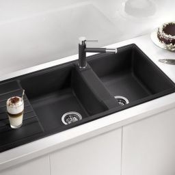 Blanco Zia 8 S zlewozmywak 116x50 cm Silgranit czarny 526027