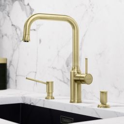 Blanco Livia-S bateria kuchenna stojąca z wyciąganą wylewką złoty satynowy 526687