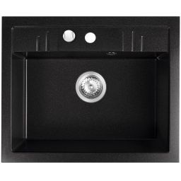 Ferro Mezzo II zlewozmywak granitowy 58x48 cm grafit DRGM1/48/58BA