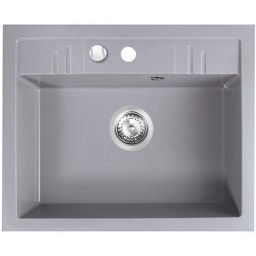 Ferro Mezzo II zlewozmywak granitowy 58x48 cm szary DRGM1/48/58GA