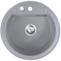 Ferro Mezzo II zlewozmywak granitowy 51 cm okrągły szary DRGM1/51GA