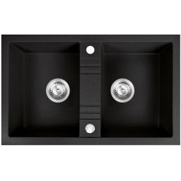 Ferro Mezzo II zlewozmywak granitowy 78x48 cm grafit DRGM2/48/78BA