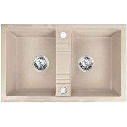 Ferro Mezzo II zlewozmywak granitowy 78x48 cm piaskowy DRGM2/48/78SA