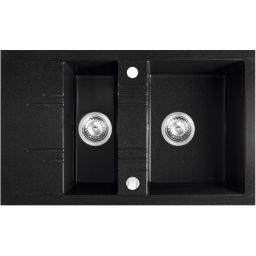 Ferro Mezzo II zlewozmywak granitowy 79x48 cm grafit DRGM3/48/79BA