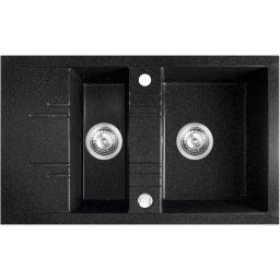 Ferro Mezzo II zlewozmywak granitowy 79x48 cm grafit shine DRGM3/48/79HA