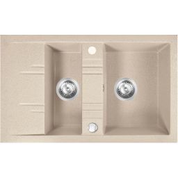 Ferro Mezzo II zlewozmywak granitowy 79x48 cm piaskowy DRGM3/48/79SA