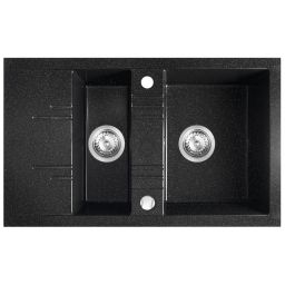 FDesign Carioca zlewozmywak granitowy 79x48 cm grafitowy połysk FD9-15-4879-02