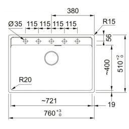 Franke Maris zlewozmywak granitowy 76x51 cm kamienny szary 114.0661.770