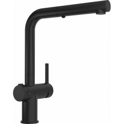 Zestaw Franke Kanon KNG PRO 110-52 zlewozmywak granitowy 56x46 cm czarny mat z baterią Active L Twist 125.0749.686