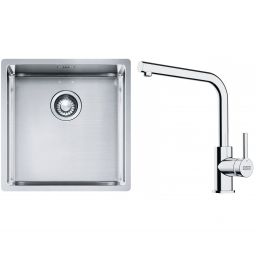 Franke Box BXX 210/110-40 zlewozmywak 45x44 cm stalowy z baterią kuchenną Lina chrom (1270453654, 1150693230)