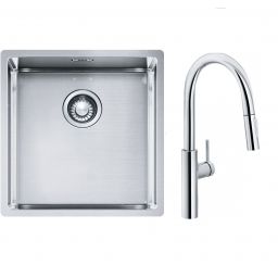 Franke Box BXX 210/110-40 zlewozmywak 45x44 cm stalowy z baterią kuchenną Pescara L Slide-In chrom (1270453654, 1150538940)
