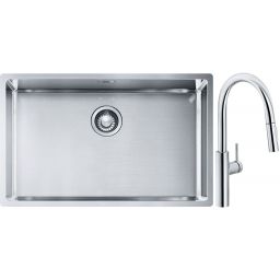 Franke Box BXX 210/110-68 zlewozmywak 72,5x45 cm stalowy z baterią kuchenną Pescara L Slide-In chrom (1270453658, 1150538940)