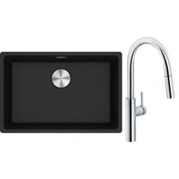 Franke Maris MRG 110-62 zlewozmywak 62x40 cm Fragranite onyx z baterią kuchenną Pescara L Slide-In chrom (1250687257, 1150538940)