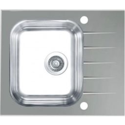 Alveus Vitro 10 zlewozmywak szklano-stalowy 60x50 cm satyna/szkło szare 1130526