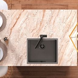 Globalo Exclusive Riwolo 40.1 zlewozmywak stalowy 44x44 cm antracyt RIWOLO_40_1_ANTHRACITE