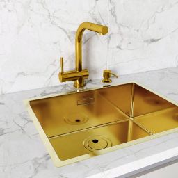 Globalo Exclusive Riwolo zlewozmywak stalowy 54x44 cm złoty RIWOLO_50_1_GOLD