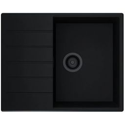 Globalo Design Virella zlewozmywak granitowy 62x50 cm czarny VIRELLA_45_1_BLACK_BL