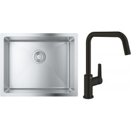 Zestaw Grohe K700 zlewozmywak stalowy 50x40 cm z baterią kuchenną Start (31574SD1, 304702430)
