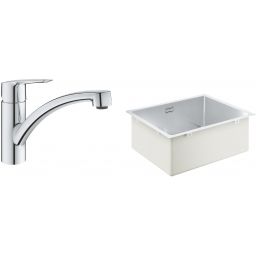 Zestaw Grohe K700 zlewozmywak 50x40 cm z baterią kuchenną Start chrom (31574SD1, 30530002)