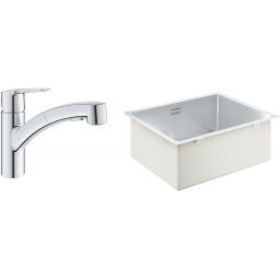 Zestaw Grohe K700 zlewozmywak 50x40 cm z baterią kuchenną Start chrom (31574SD1, 30531001)