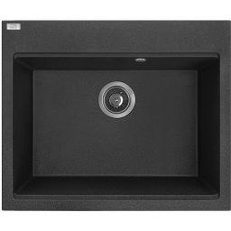 Laveo Tau zlewozmywak granitowy 60x50 cm czarny SBT7106