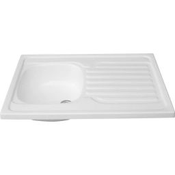 Polimat zlewozmywak akrylowy 80x60 cm biały 00580