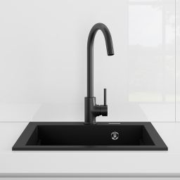 Oltens Gravan zlewozmywak granitowy 51,5x47 cm czarny 72001300