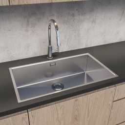 Oltens Stalvask zlewozmywak stalowy 1-komorowy 76x44 cm stal polerowana 71102100