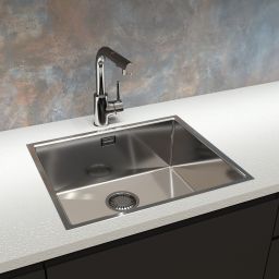 Zestaw Oltens Stalvask zlewozmywak stalowy 54x44 cm z baterią kuchenną Myvat stal polerowana/chrom (71101100, 35205100)