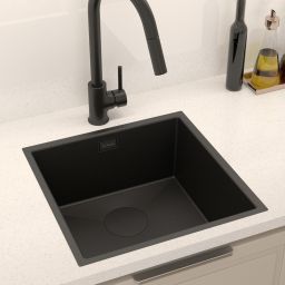 Oltens Hydda zlewozmywak stalowy 44x44 cm 1 komorowy czarny 71103300