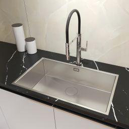 Oltens Hydda zlewozmywak stalowy 76x44 cm 1 komorowy stal szlachetna polerowana 71105100