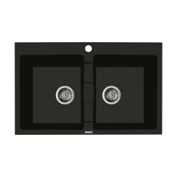 Oltens Gravan zlewozmywak granitowy 78x50 cm czarny 72400300