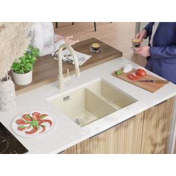 Primagran Duo Slim zlewozmywak granitowy 56x47 cm beżowy MLDKB-X0#N