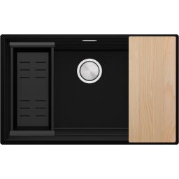 Primagran Praga zlewozmywak granitowy 72x43 cm czarny O_OP8KC-003