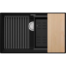 Primagran Praga zlewozmywak granitowy 72x43 cm czarny O_OP8KC-003