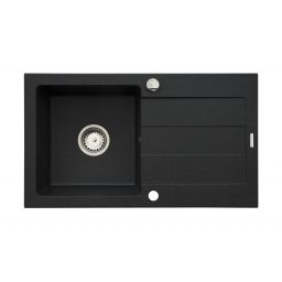 Pyramis Sparta zlewozmywak granitowy 76x44 cm czarny 070000101